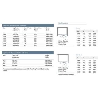 Merlyn 8 Series Frameless Pivot Shower Door With Inline Panel - Side Panel Options - Image 2