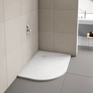 Merlyn TrueStone Offset Quadrant Shower Tray with Waste - Image 8