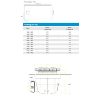 Merlyn TrueStone Rectangular Shower Tray with Waste - Image 2