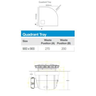Merlyn TrueStone Quadrant Shower Tray with Waste - Image 2