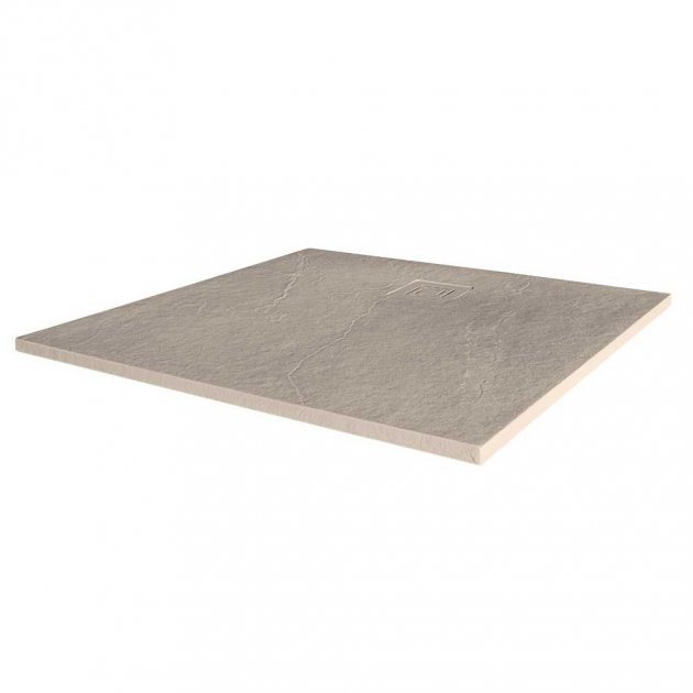 Merlyn TrueStone Square Shower Tray with Waste - Sandstone