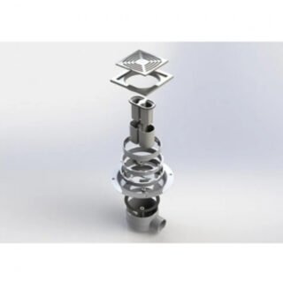 Impey Tiled Floor Horizontal Outlet Gravity Shower Waste Trap With Stainless Steel Grate - Image 3