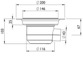 Impey Vinyl Wet Floor Gully Shower Waste With Horizontal Outlet - Chrome - Image 2