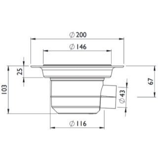 Impey Vinyl Drain Gravity Wetroom Waste With Horizontal Outlet - Grey - Image 2