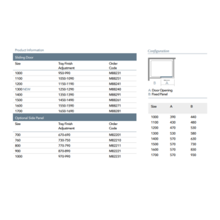 Merlyn 8 Series Sliding Shower Door - Side Panel Options - Image 2