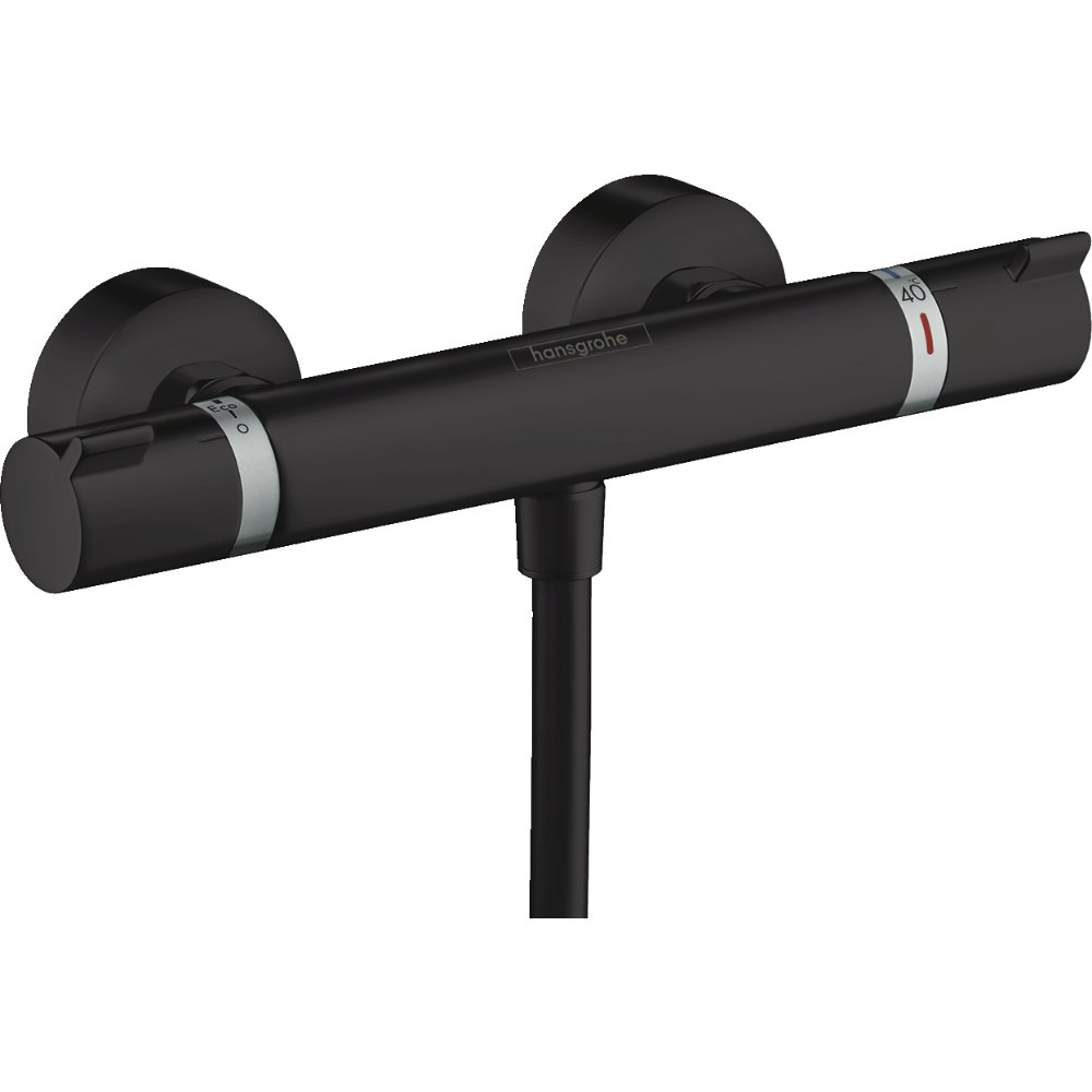 Hansgrohe Ecostat Comfort Thermostatic One Outlet Exposed Shower - Matt Black