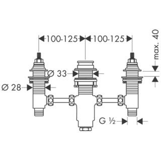 Hansgrohe Basic Set For 3-Hole Rim-Mounted Bath Mixer - Image 2