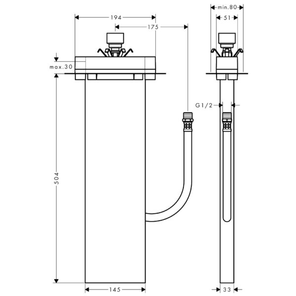 Hansgrohe Sbox Rim And Tile Mounted Bath Basic Set - Image 2