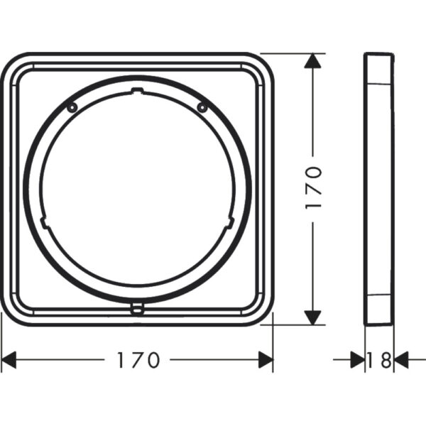 Hansgrohe ShowerSel.Com.Q Extension Element - 170mm x 170mm x 5mm - Image 2