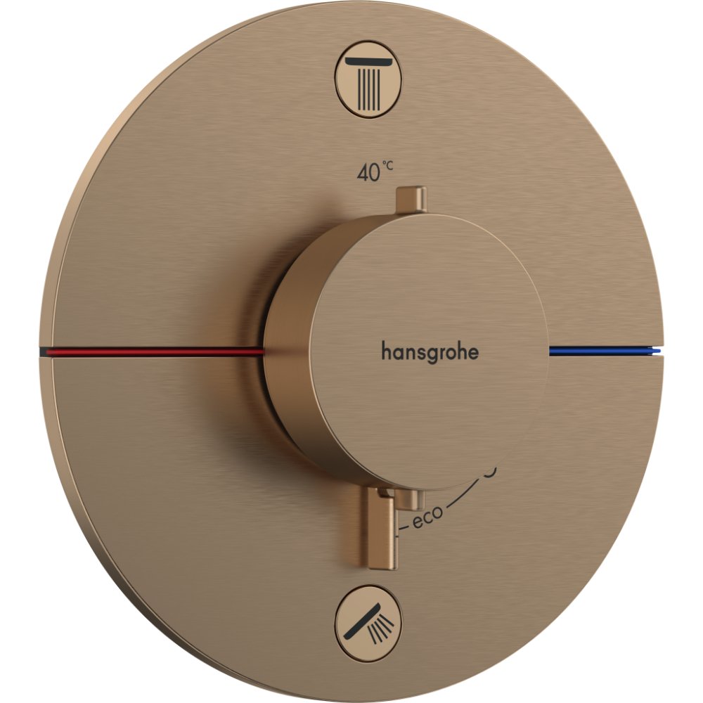 Hansgrohe Showerselect Comfort S 2 Outlet Concealed Manual Shower Valve - Brushed Bronze