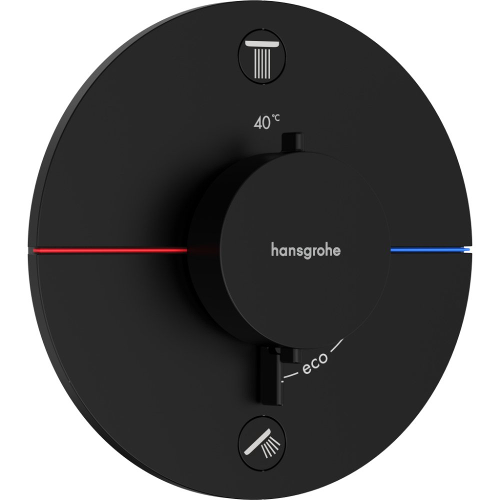 Hansgrohe Showerselect Comfort S 2 Outlet Concealed Manual Shower Valve - Matt Black