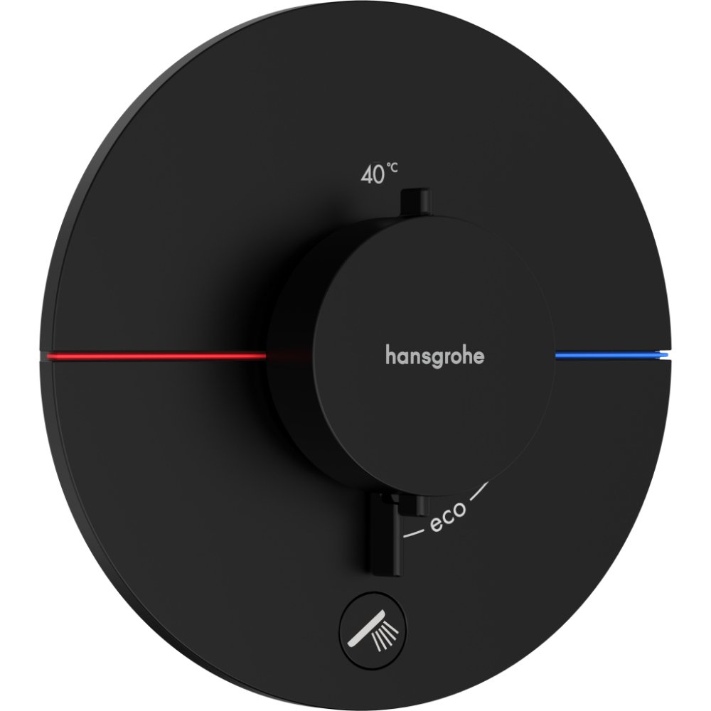 Hansgrohe Showerselect Comfort S 1 Outlet Concealed Thermostatic Shower Valve - Matt Black