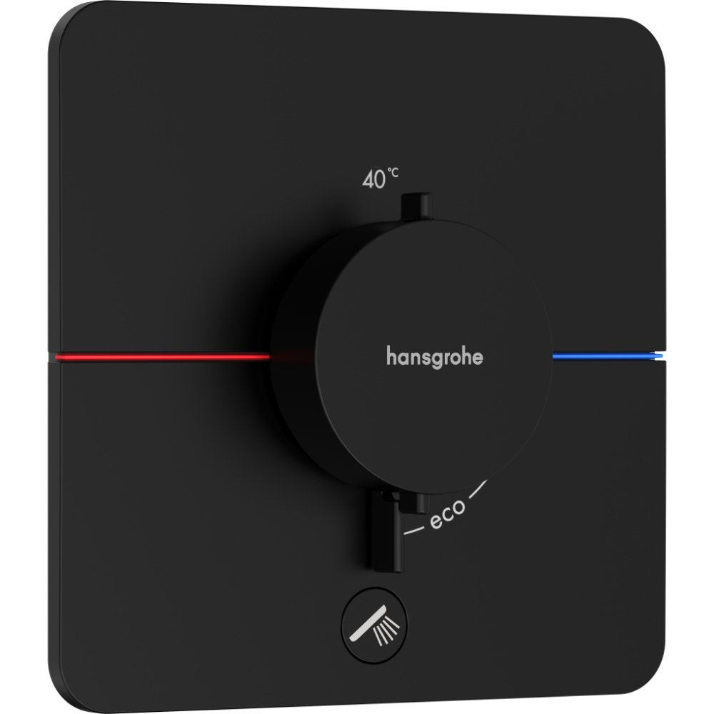 Hansgrohe ShowerSelect Comfort Q 1 Outlet Thermostatic Concealed Shower Valve For 1 Function And Additional Outlet - Matt Black