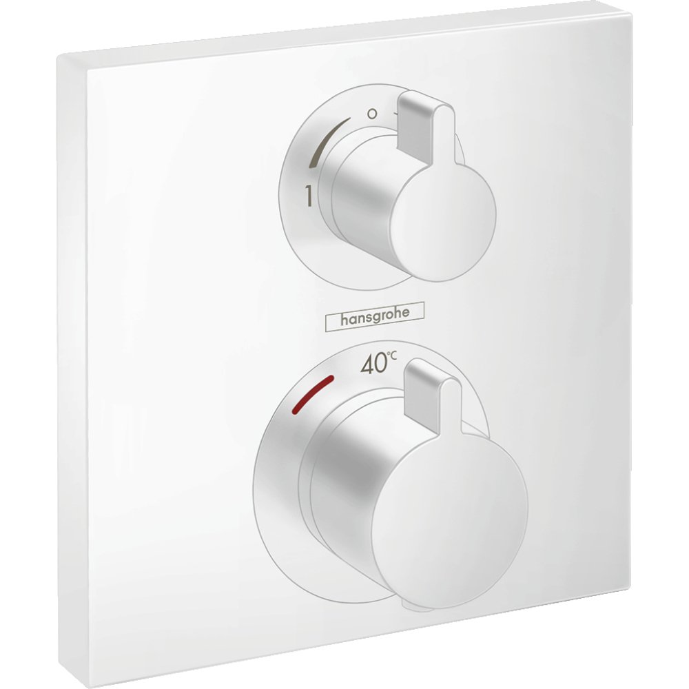 Hansgrohe Ecostat Thermostatic 2 Outlet Concealed Shower Valve - Matt White