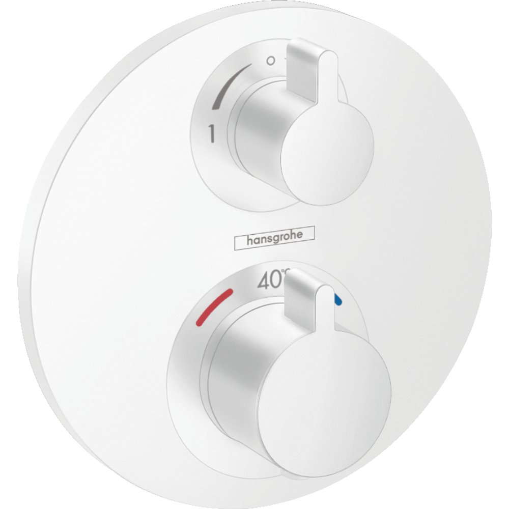 Hansgrohe Ecostat S 2 Outlet Thermostatic Concealed Shower Valve - Matt White