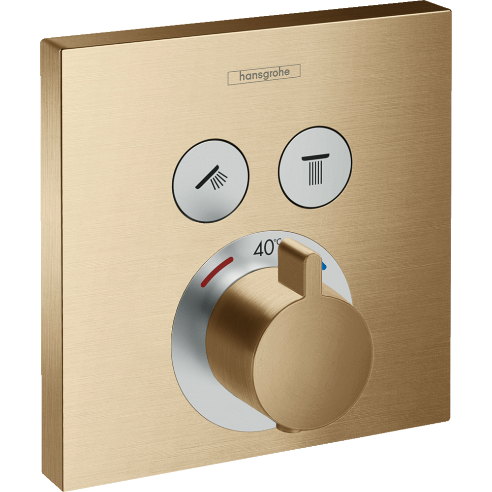 Hansgrohe Showerselect 2 Outlet Thermostatic Concealed Shower Valve - Brushed Bronze