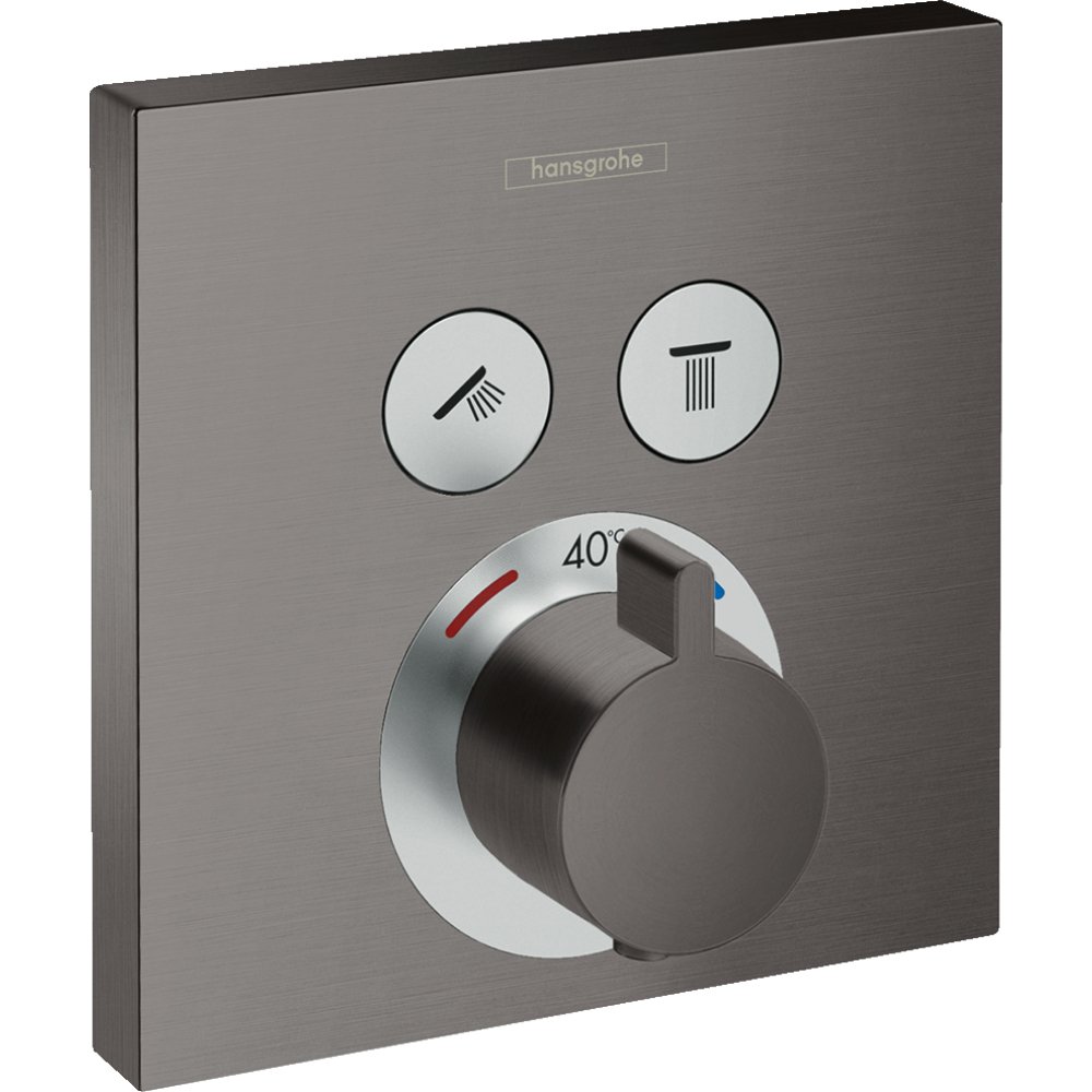 Hansgrohe Showerselect 2 Outlet Thermostatic Concealed Shower Valve - Brushed Black Chrome