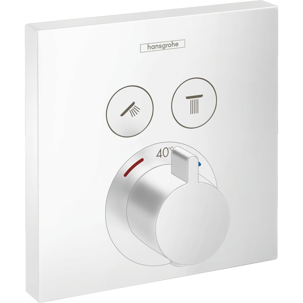 Hansgrohe Showerselect 2 Outlet Thermostatic Concealed Shower Valve - Matt White
