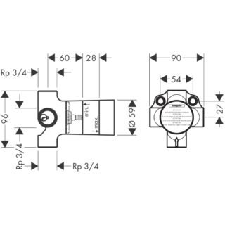 Hansgrohe Basic Set For Quattro 3-Way " Diverter Valve - Image 2