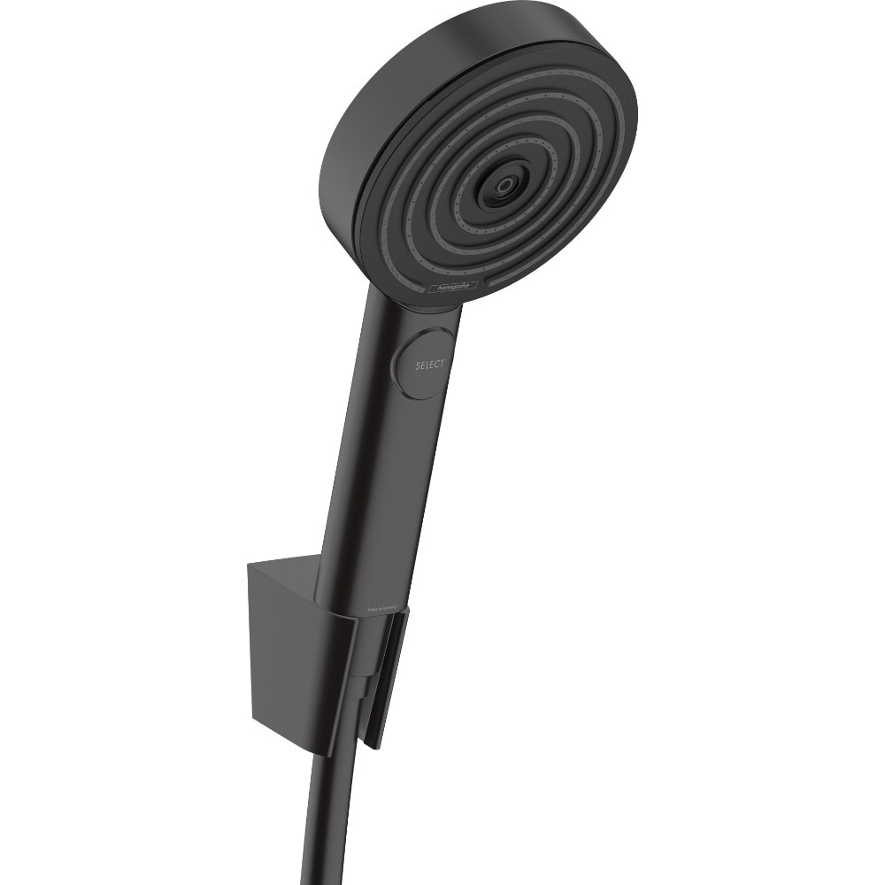 Hansgrohe Pulsify Select S 105 3Jet Relaxation Shower Handset With Holder And 1600mm Shower Hose - Matt Black