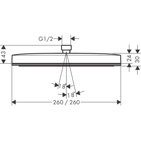 Hansgrohe Pulsify E 260 1Jet Ecosmart+ Overhead Shower - Image 2