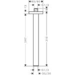 Hansgrohe E Ceiling Connector - 300mm Long - Image 2