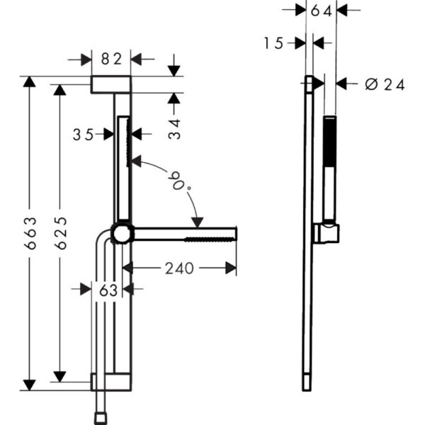 Hansgrohe Pulsify S 100 1Jet Ecosmart Shower Set With 650mm Shower Bar - Image 2