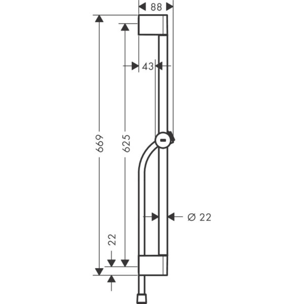 Hansgrohe Unica Pulsify S 650mm Shower Bar With Push Slider And Isiflex Shower Hose - Image 2