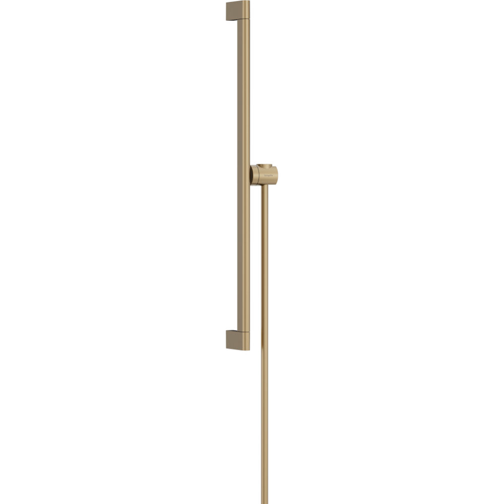 Hansgrohe Unica S Puro 650mm Shower Bar With Easy Slide Handset Holder And Isiflex Shower Hose - Brushed Bronze