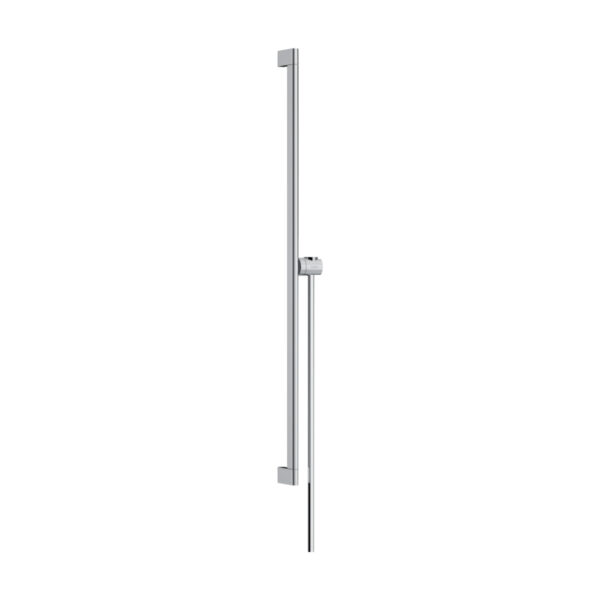 Hansgrohe Unica S Puro 900mm Shower Bar With Easy Slide Handset Holder And Isiflex Shower Hose