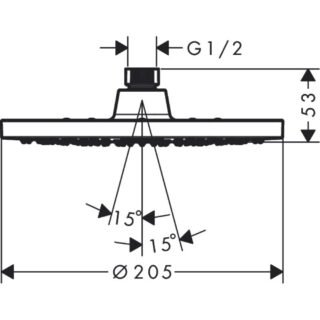 Hansgrohe Vernis Blend 200 1Jet Lowpressure Overhead Shower - Chrome - Image 2