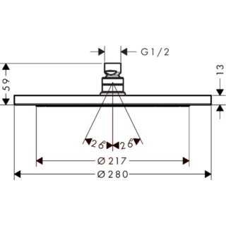 Hansgrohe Croma 280 1Jet Overhead Shower - Image 2