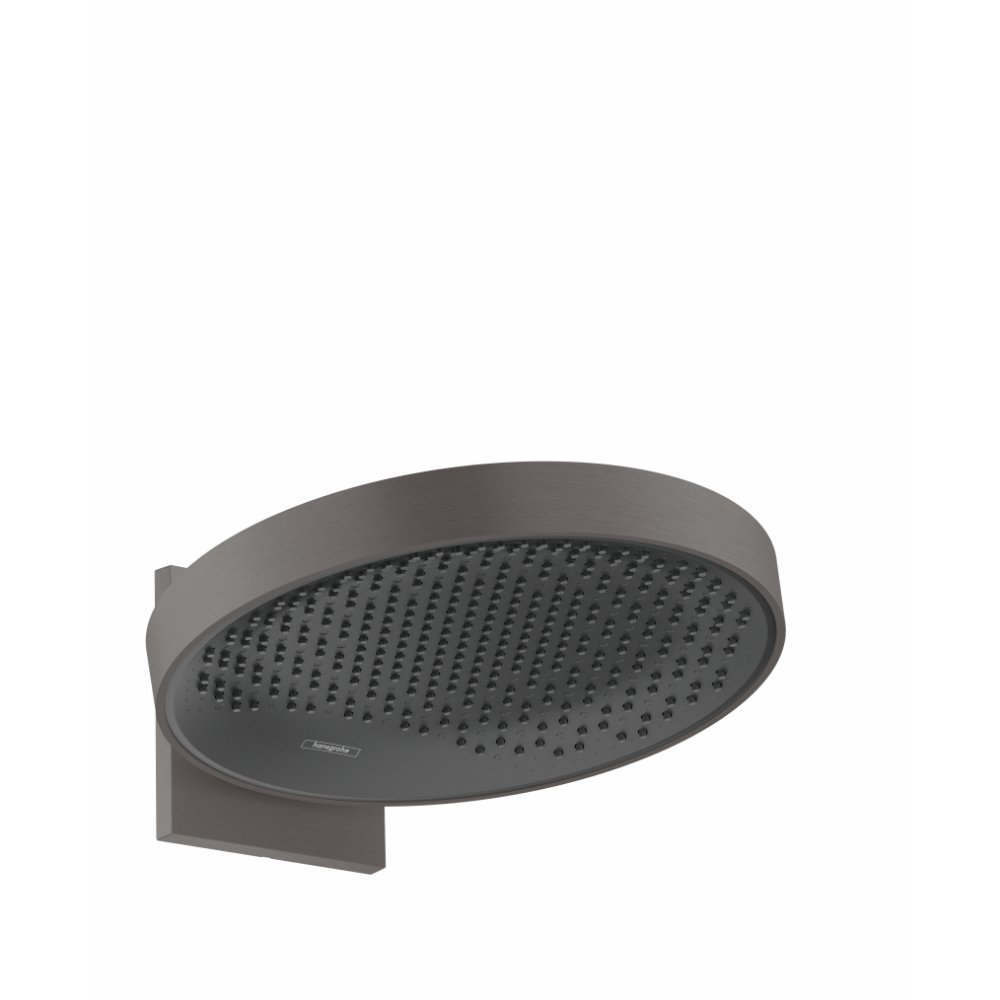 Hansgrohe Rainfinity 360 1Jet Overhead Shower With Wall Connector - Brushed Black Chrome