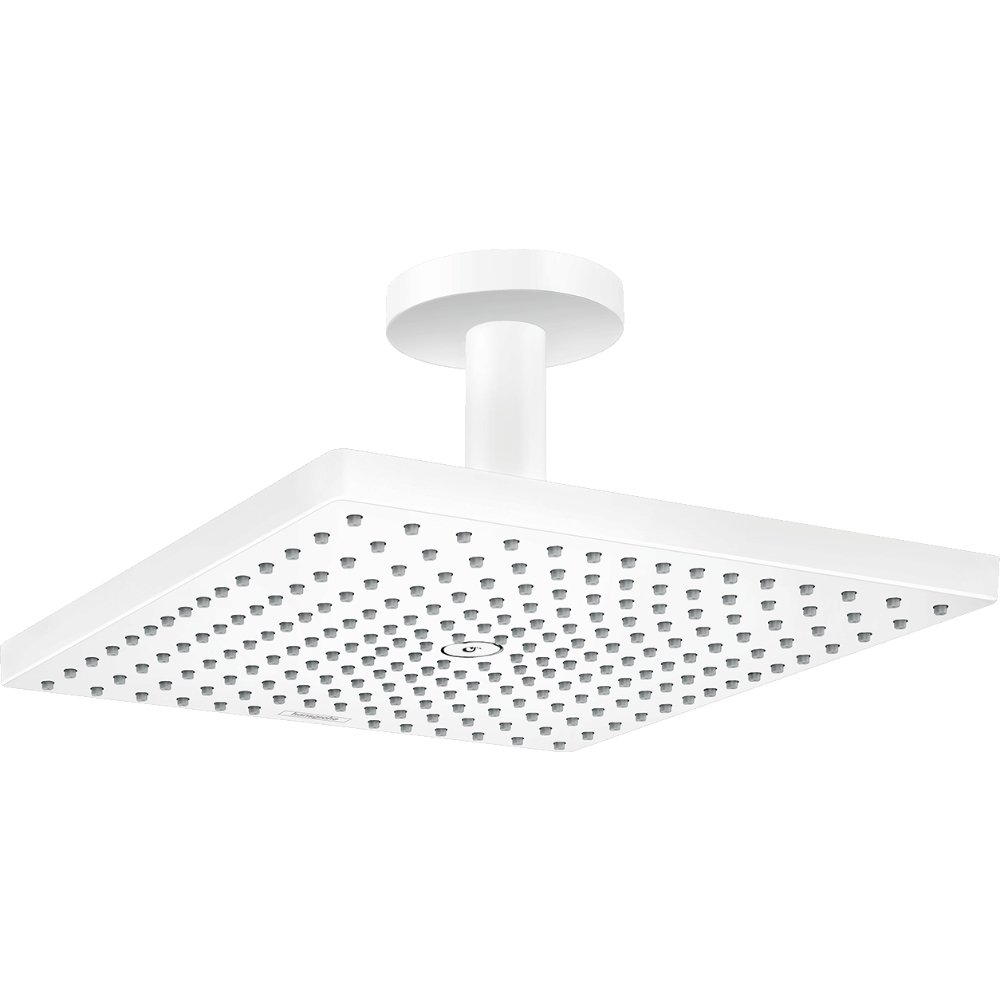 Hansgrohe Raindance E 300 1Jet Overhead Shower With Ceiling Shower Arm - Matt White