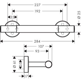 Hansgrohe Unica Comfort Foot Rest - Chrome - Image 2