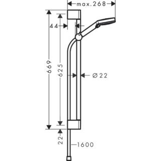 Hansgrohe Vernis Blend 100 Vario Shower Set With 650mm Shower Bar Project Pack (6 Pieces) - Chrome - Image 2