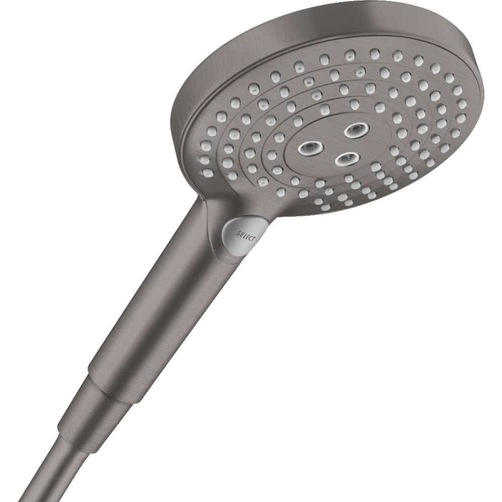 Hansgrohe Raindance Select S 120 3Jet Ecosmart Shower Handset – 9 L/Min - Brushed Black Chrome