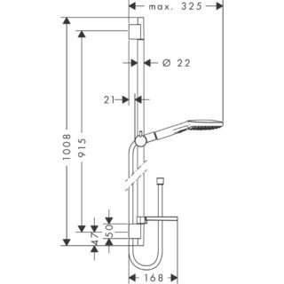 Hansgrohe Raindance Select E 120 3Jet Ecosmart Shower Set With 900mm Shower Rail And Soap Dish - 9 L/Min - Image 2