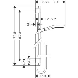 Hansgrohe Raindance Select S 120 3Jet Shower Set With 650mm Shower Rail And Soap Dish - Image 2