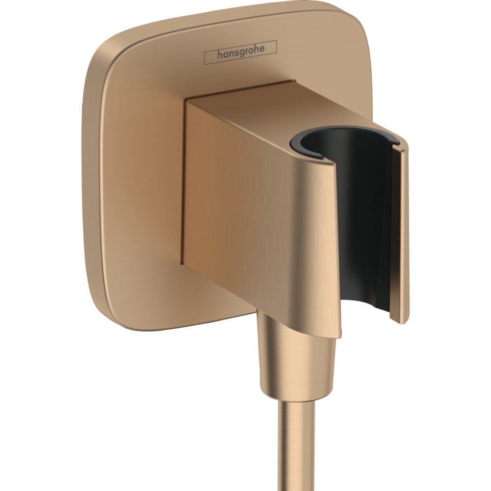 Hansgrohe Fixfit Q Wall Outlet Elbow With Shower Holder - Brushed Bronze