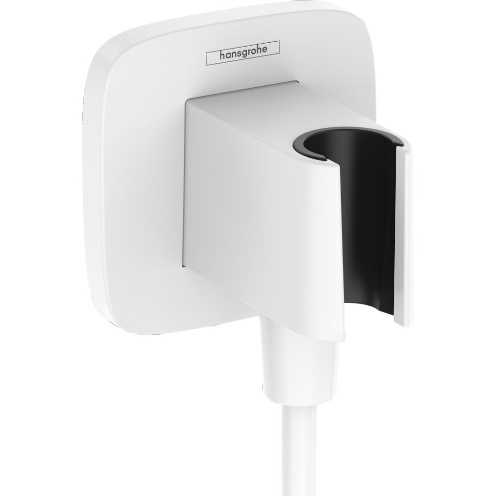 Hansgrohe Fixfit Q Wall Outlet Elbow With Shower Holder - Matt White