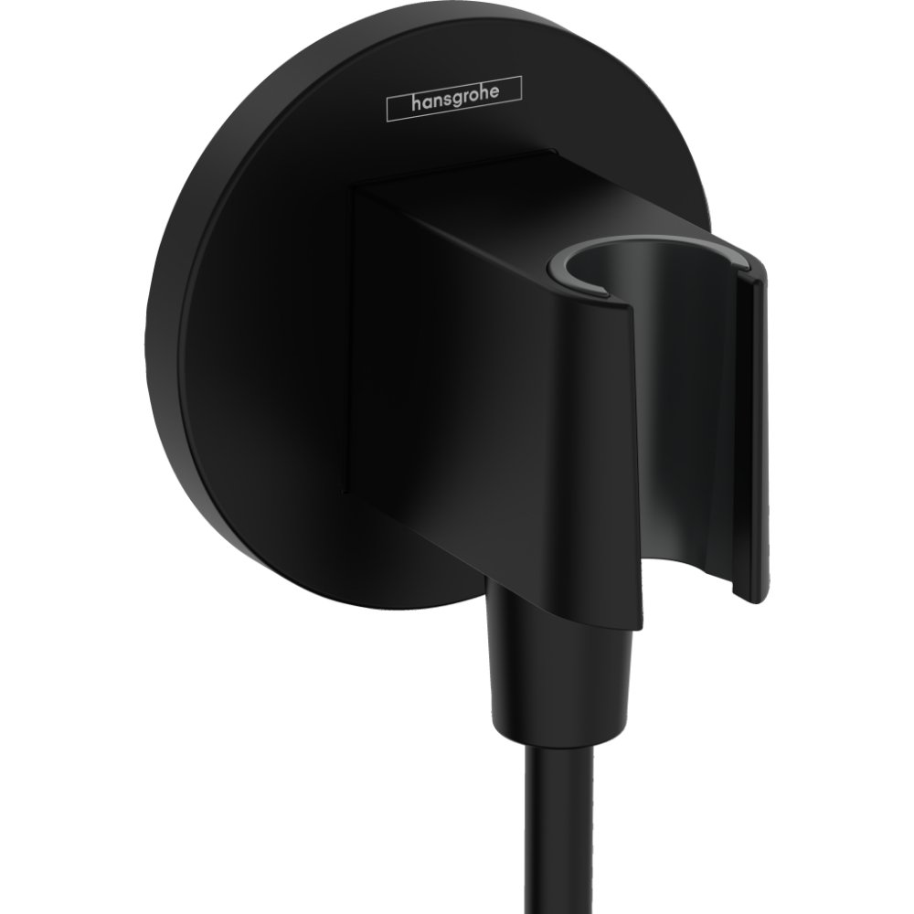 Hansgrohe Fixfit S Wall Outlet Elbow With Shower Holder - Matt Black