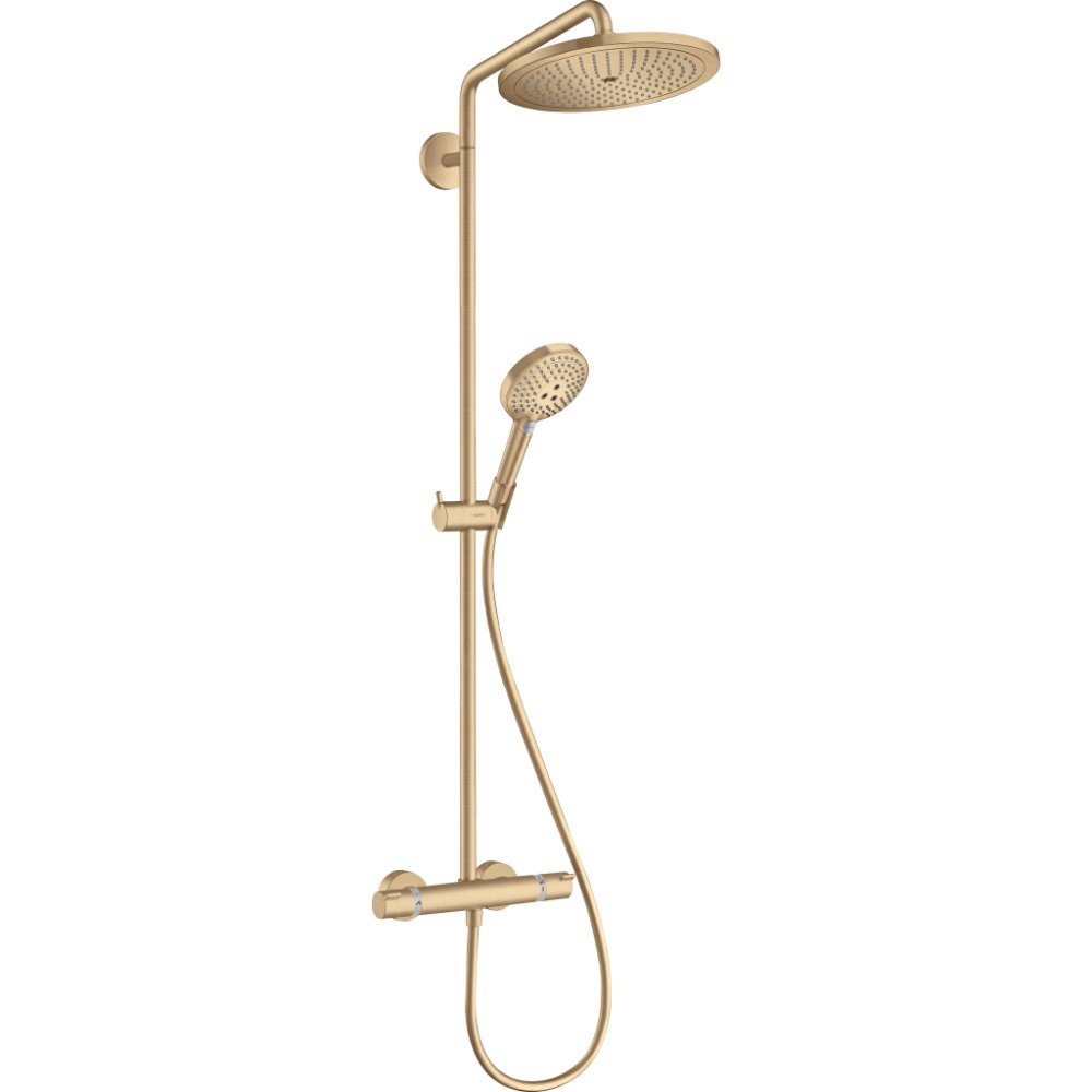 Hansgrohe Croma Select S Showerpipe 280 1Jet With Thermostat And Raindance Select S 120 3Jet Shower Handset - Brushed Bronze