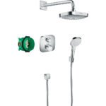 Hansgrohe Croma Select E Ecostat E Shower System With Thermostatic Mixer For Concealed Installation - Chrome - Image 1