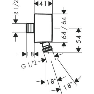 Hansgrohe Fixfit Wall Outlet Elbow With Non-Return Valve And Pivot Joint - Image 2
