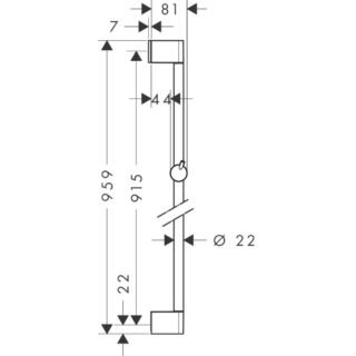 Hansgrohe Unica Crometta 900mm Shower Rail - Chrome - Image 2