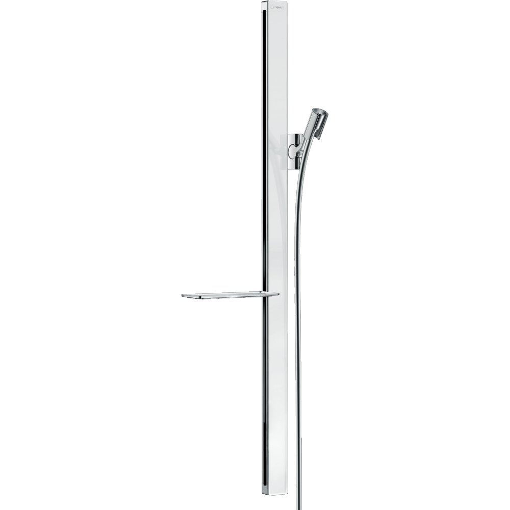 Hansgrohe Unica E 900mm Shower Rail With 1600mm Isiflex Shower Hose - White/Chrome