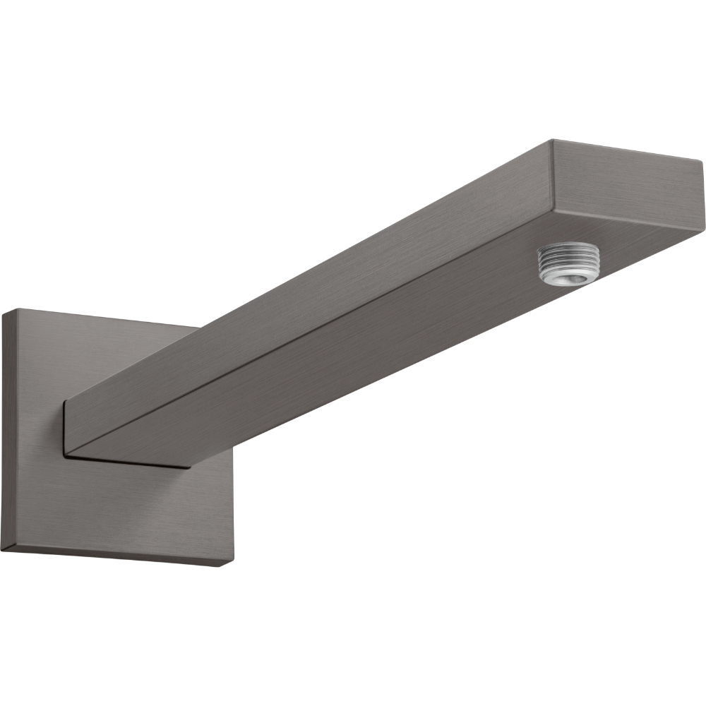 Hansgrohe E Shower Arm With Rectangular Shaft – 390mm Long - Brushed Black Chrome