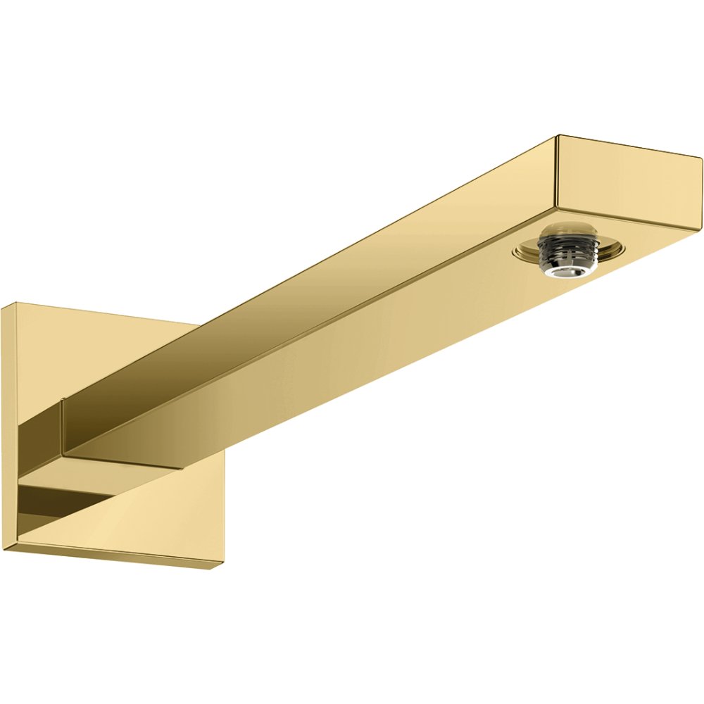 Hansgrohe E Shower Arm With Rectangular Shaft – 390mm Long - Polished Gold Optic
