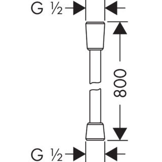 Hansgrohe Isiflex Shower Hose - 800mm Long - Chrome - Image 2